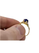 Žiedas Sapyras 14k geltono aukso Vintažiniai papuošalai vrc122y